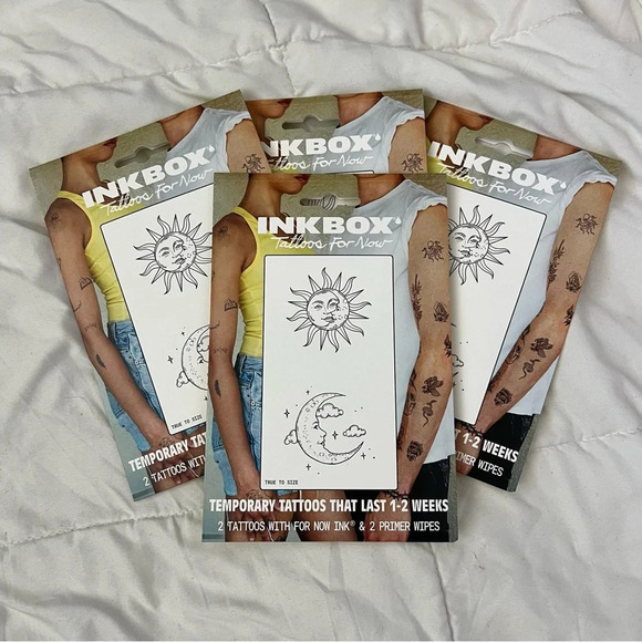 Set of Four NEW Inkbox Temporary Tattoos Celestial Sun and Moon 2-Pack Astronomy - Picture 1 of 4